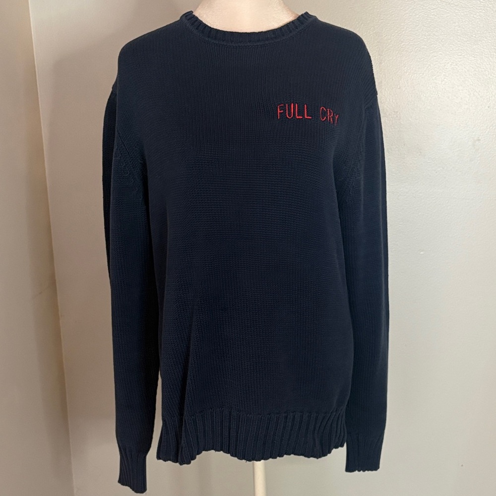 [BRITCHES] VINTAGE Navy Blue Knit “Full Cry” Sweater- Size Medium